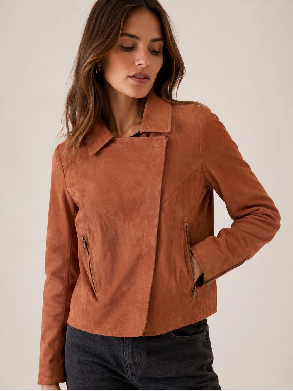 Free People Moto Asymmetrical Zipper Jacket |Small
